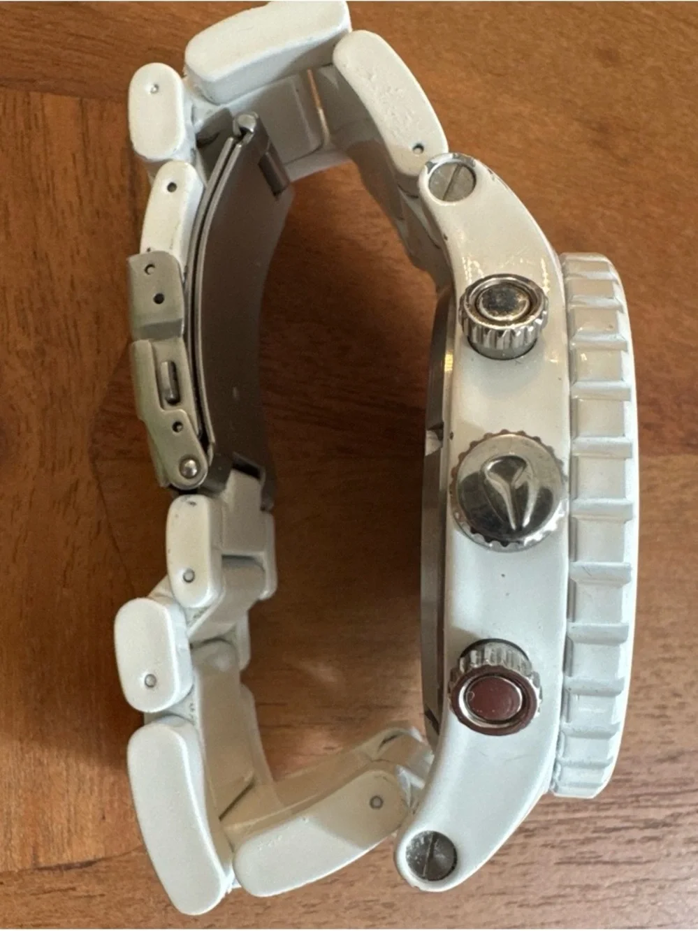 Nixon White Chronograph Men’s Watch with Silver Details